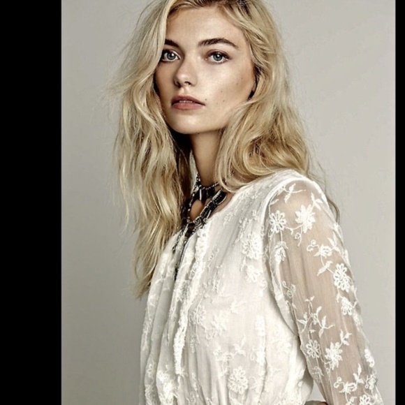 Mes Demoiselles ivory Embroidered Sash Dress 38 - Picture 3 of 4